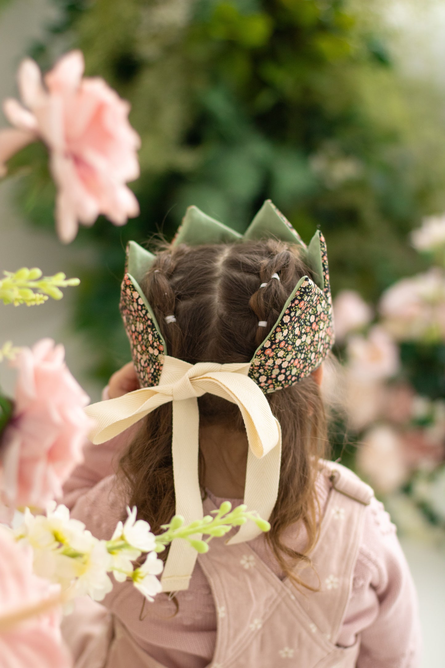 Dark Black, Pink and Green Floral Crowns (2 options)