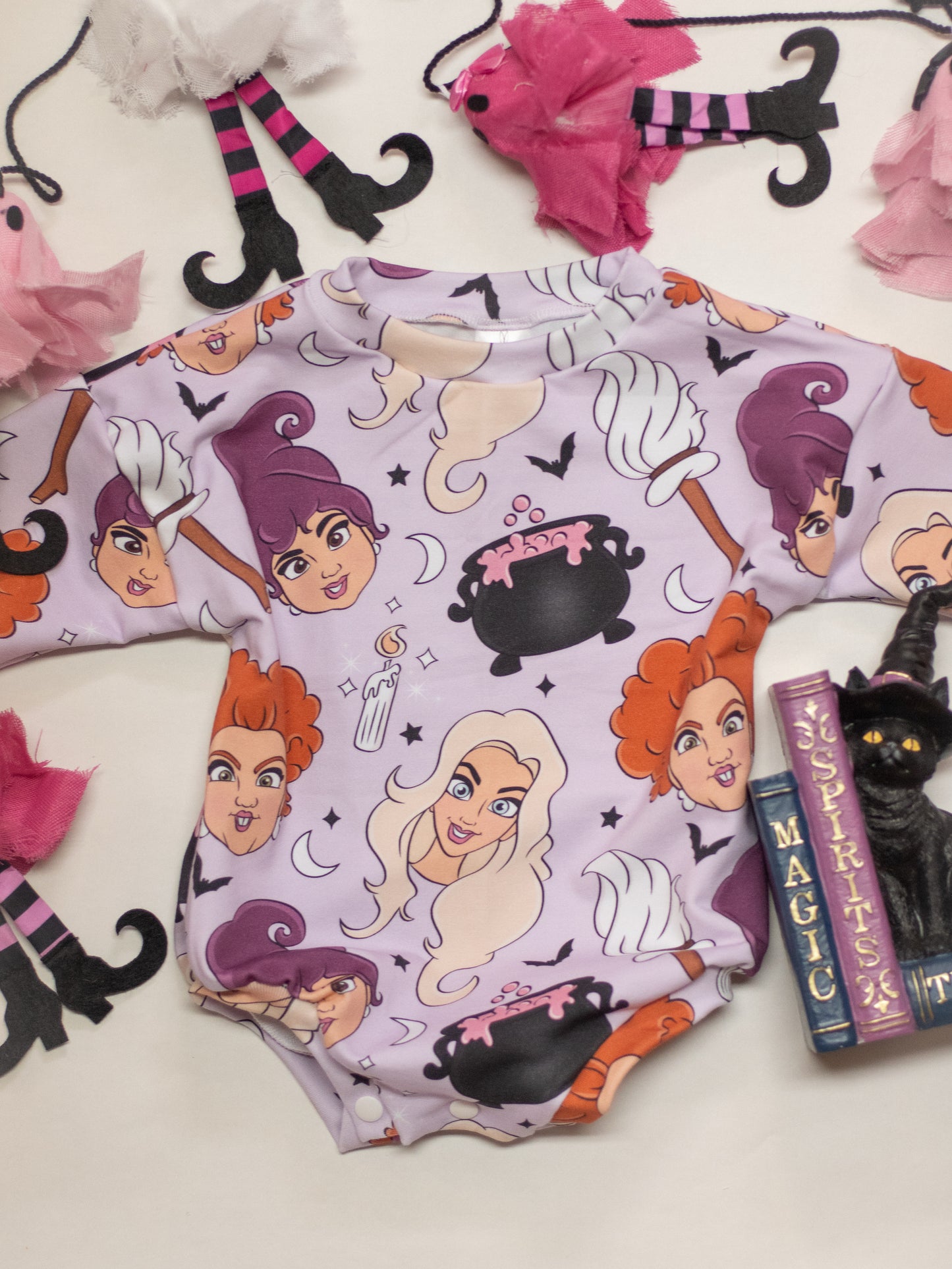 Witchy Sisters Long Sleeve Romper