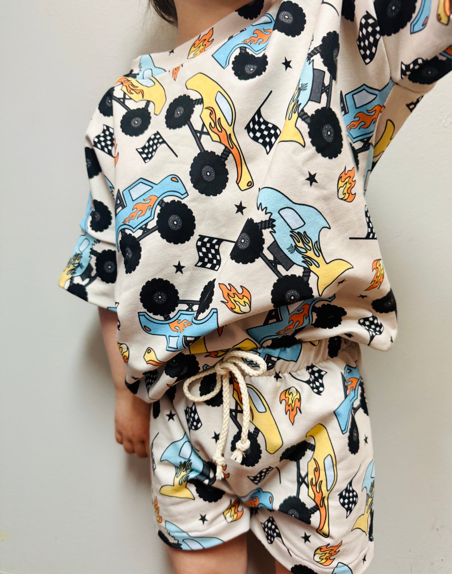 Monster Trucks Long Shorts Set