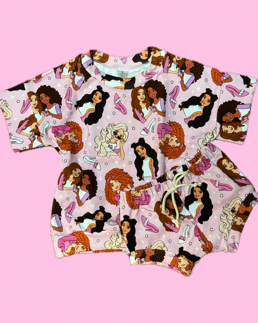 Pink Dolls Shorties Set