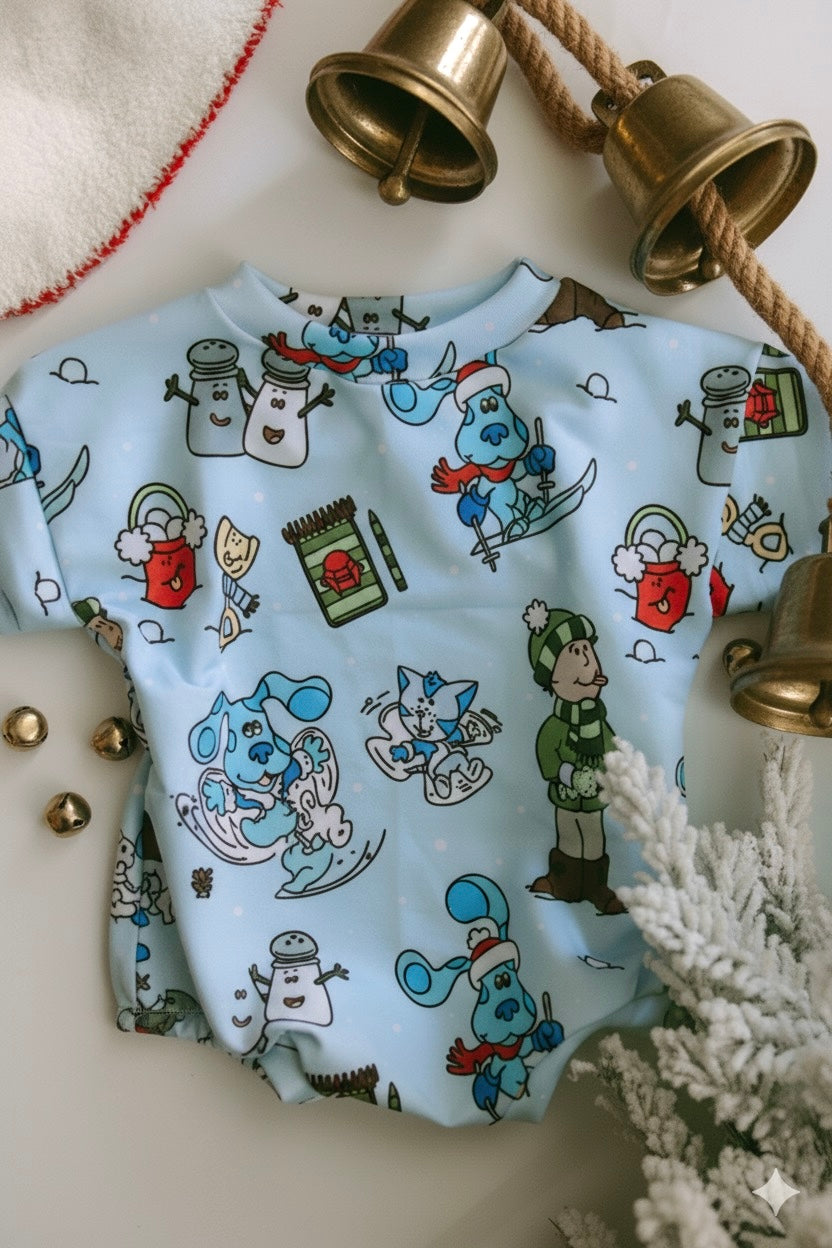 Snowy Clues Bubble Romper