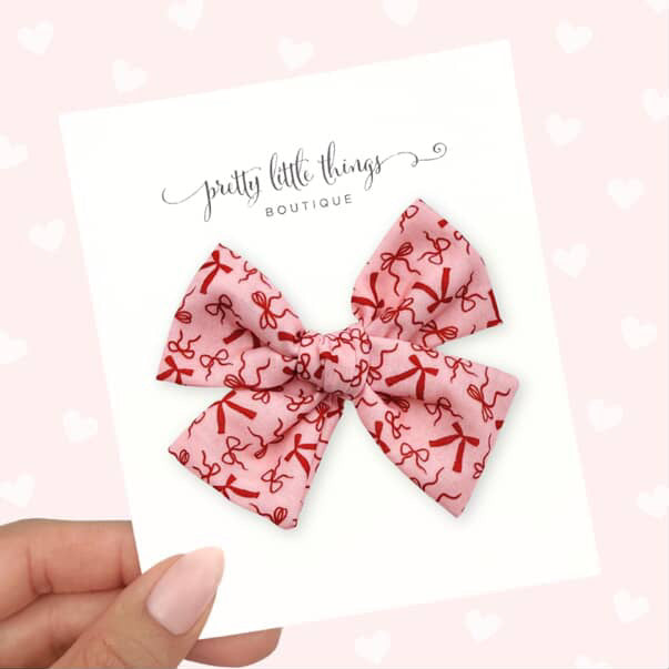 Little Valentine Bows Hand Tied Bow - Pretty Little Things