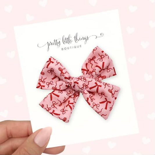 Little Valentine Bows Hand Tied Bow - Pretty Little Things