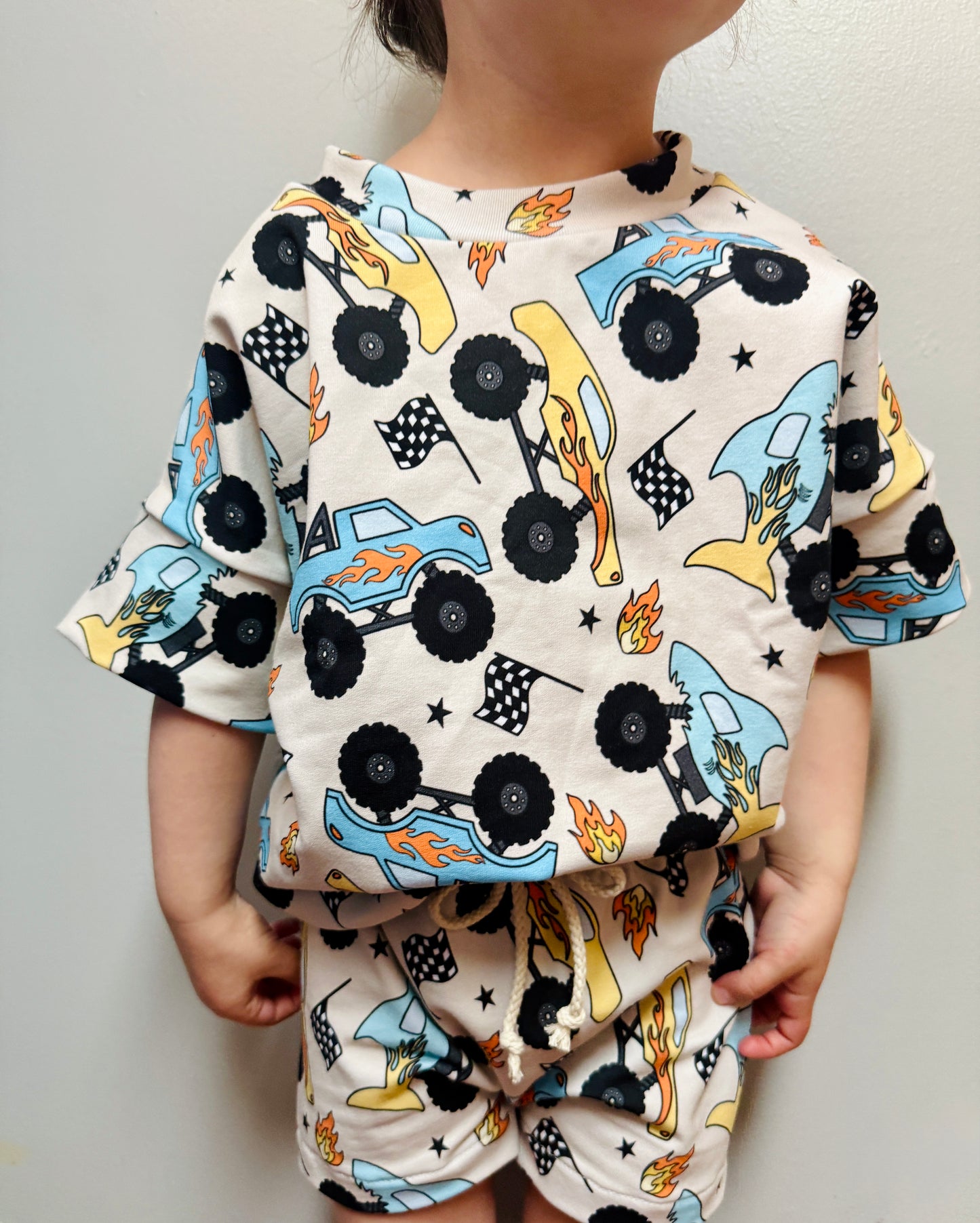 Monster Trucks Long Shorts Set