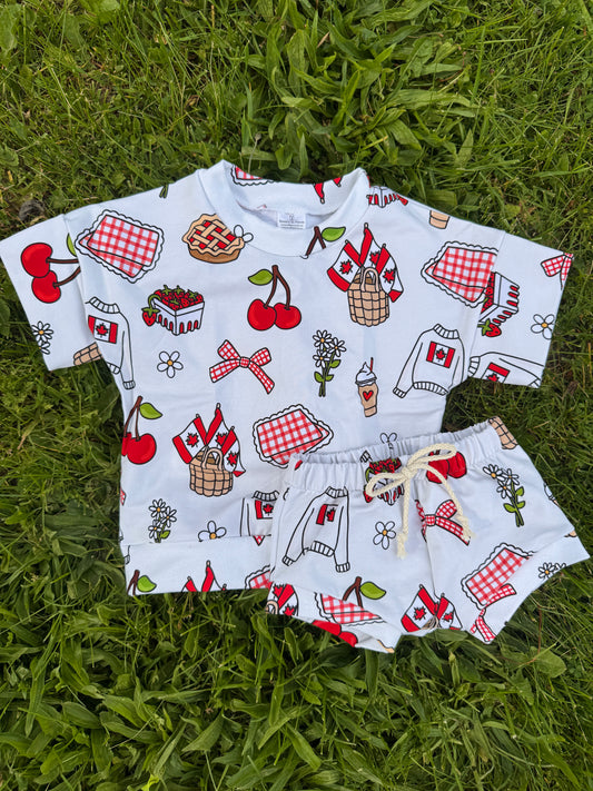 Canadian Picnic Shorties Set